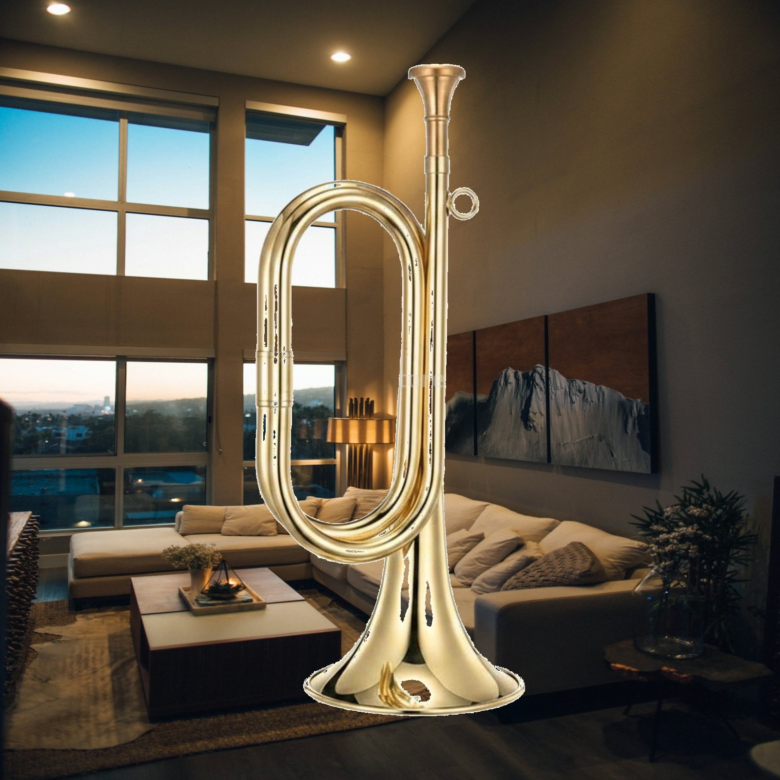 Brass Musical Horn Portable Ca - Musical Instrument Bugle ulasan dan harga
