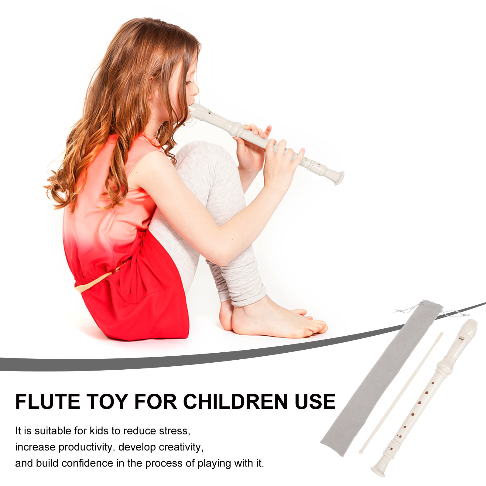 1Set 8-Hole Clarinet for Kids  - Soprano Recorder Plastic ulasan dan harga