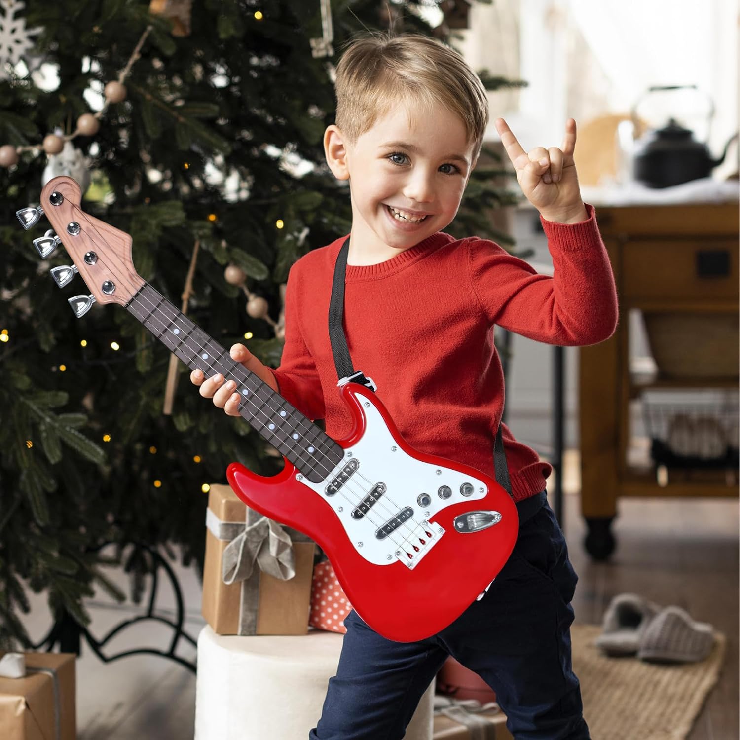 Kids Electric Guitar Toy - 4-S - Musical Instrument Harmonium ulasan dan harga