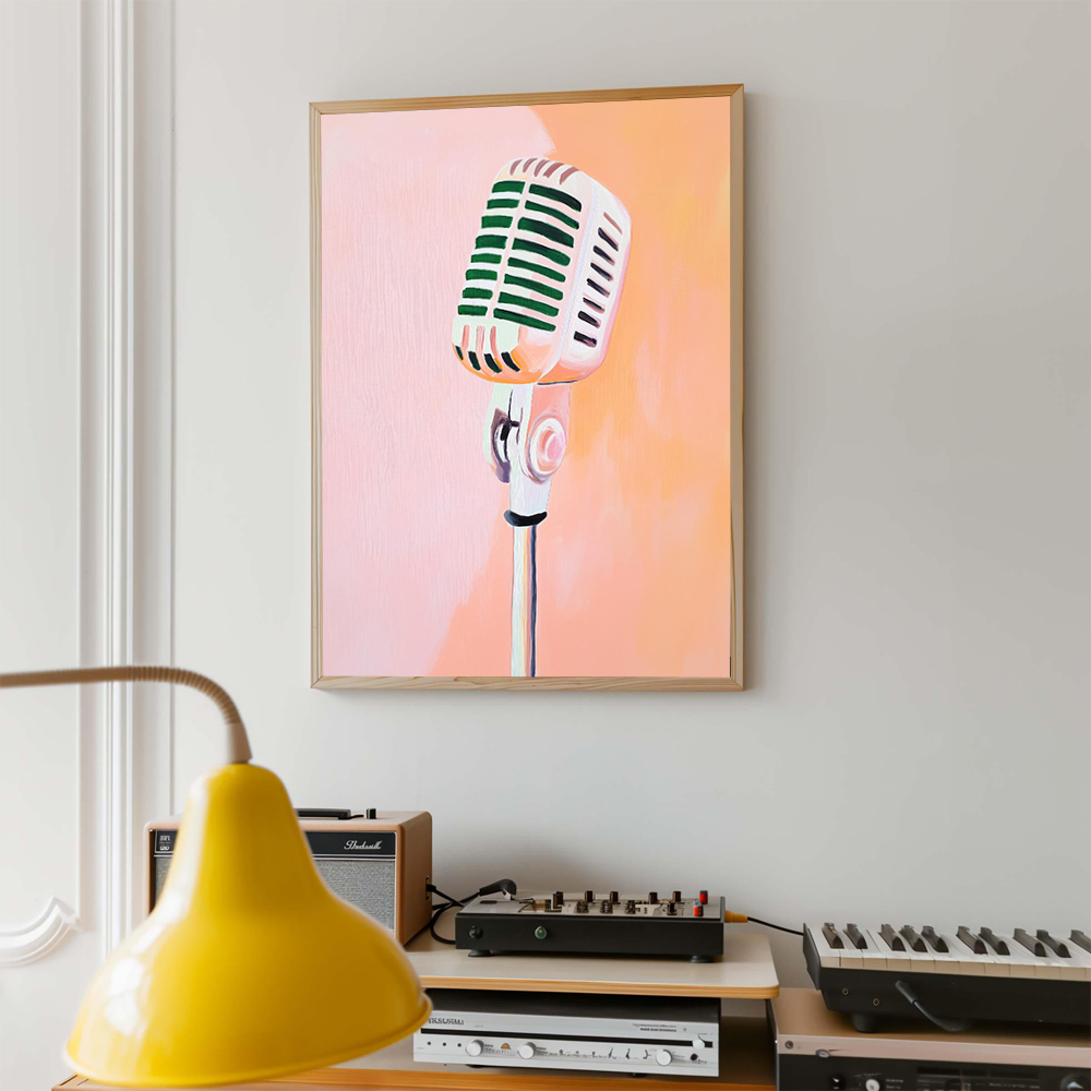 Retro Musical Art Poster Recor - Picture Of Musical Instrument ulasan dan harga