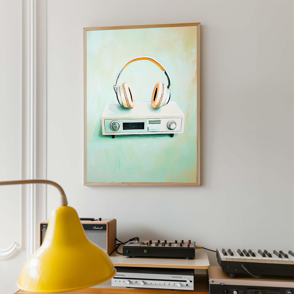 Retro Musical Art Poster Recor - Picture Of Musical Instrument ulasan dan harga